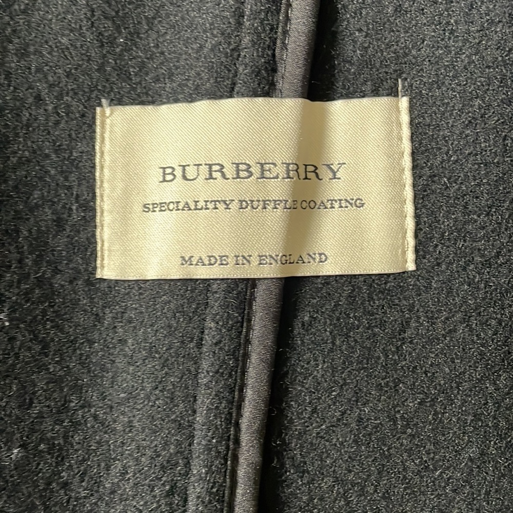 Burberry London black wool pea coat with removable fox fur collar, size 8/M - Picture 9 of 15